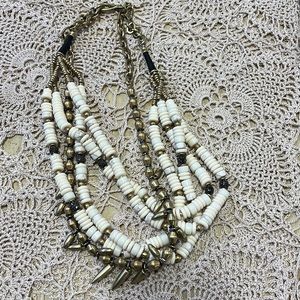 Stella and dot convertible statement necklace. Gold, hematite, ivory